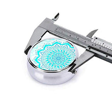 Aqua Mandala, contenitore rotondo per pillole a 3 scomparti, in metallo, per medicina e vitamine, contenitore decorativo per viaggi all'aperto