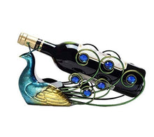 FAGavin Wine Rack Controsoffitto Portapacchi Staffa Decorazione Desktop Salva Spazio Freestanding Vino Armadio Portaoggetti Decorazione della Casa Blu Pavone