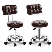 bdb Set di 2 Sgabelli da Bar in Metallo ， Sgabelli da Bar Alti ， Sgabello Girevole Sedia da Bar con Carrucola ， for Cucina Interna Patio Esterno mobilia (Colore : Brown with backrest)