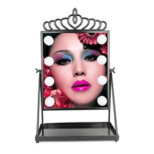 Specchio cosmetico Specchio per Trucco Illuminato Hollywood con 8 lampadine a LED dimmerabili, Vassoio portaoggetti per Cosmetici Specchio da Barba/Specchio per Doccia Touch Control, Blac