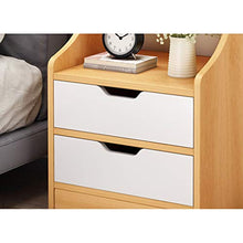 Comodini Decorazione Armadietti Doppio cassetto Addensare Solidi Domestici Assemblaggio del Legno Bagno Bordo Arrotondato Solid Piedi Soggiorno Corridoio Camera 47.5X30X70cm MUMUJIN