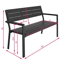 TecTake 800796 Panca da Giardino per 2 Persone, Panchina da Parco, Mobile da Giardino, Arredamento Esterni, Robusta, Telaio Stabile in Alluminio -Disponibile in Diversi Colori (Grigio Scuro)