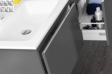 Bagno Italia Mobile arredo bagno Yang 120 cm sospeso 2 cassettoni in 3 colori doppio lavabo mineralmarmo in MDF arredi I