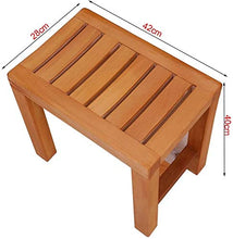 Sgabello da Bagno JUNshower feci Scarpe Sgabello/Bagno Sgabelli for Anziani disabili Adulti e Le Donne Incinte Antisdrucciolevole umidità HighQuality Wood (Dimensioni: 43 × 33 × 50 cm)
