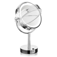 MACOM 214 Zenith Sensation Doppio Specchio Cosmetico e Luminoso Ingrandente/Normale, Tavolo, Diametro 22Cm, Acciaio Cromato