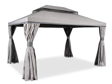 Garden Point Gazebo da Giardino Valencia | 300 x 400 cm | Rettangolare | Idrorepellente | Ideale per i mobili da Giardino e Jacuzzi | Montaggio Facile| Tende in Set | Grigio
