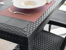 Milani Home s.r.l.s. Tavolo da Giardino Quadrato Fisso in Wicker Stampato Antracite Cm 80 X 80 da Esterno Giardino Terrazzo Portico Locale Bar