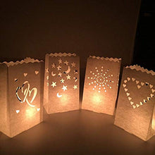 ARTFFEL Vola 50PCS Sacchetti della Candela Amore Forma Scava Fuori Carta Luminary Borse Candela Borsa Fiamma Sacchi di Carta Resistente for Candela (Double Heart) .Compleanno