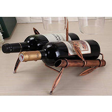 LDM Portabottiglie per Vino, portabottiglie in Ferro da appoggio in Metallo, 2 capacità per Bottiglie e 6 calici per mensola per Vino 25 * 25 * 48 cm
