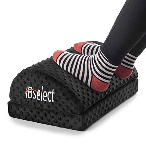 HBselect Poggiapiedi Ergonomico in Memory Foam Cuscino per Piedi Doppio Strato con Federa in Flanella Rilassa Piedi e Gambe Pedana Scrivania Poggiapiedi Antiscivolo per Casa e Ufficio