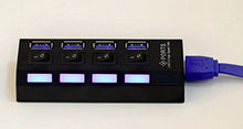 SaySure - Black KDQ1 USB 3.0 Hub 4 Ports Speed 5Gbps