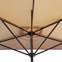 Ombrellone A Mezzaluna Esterno 2.7 M * 1.4 M Tenda da Sole in Poliestere con Manovella Base Non Inclusa, per Giardino Terrazza Patio LDFZ