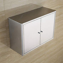 LINPAN Bagno Gabinetto 2-Door pensile in Acciaio Inox pensile Bagno Governo della Medicina con Ripiani Regolabili Parete di stoccaggio Armadio (Color : Silver, Size : 80x50x25cm)