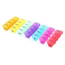 DOITOOL - Contenitore per pillole da viaggio, 7 pezzi, organizer portatile con 28 scomparti per pillole, per pillole, medicine, pillole, tablet, contenitore