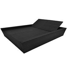 Festnight Lettino Prendisole Matrimoniale a Doppio in Polirattan Marrone/Grigio da Giardino/Patio/Mare/Piscina/Spiaggia per Esterno 200 x 138,5 x (30-73) cm