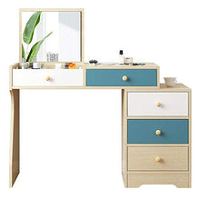 NQFL toletta Europeo Moderno E Minimalista Piazza Pieghevole Specchio Bedroom Studenti Trucco Scrivania Tabelle Cosmetici Blue