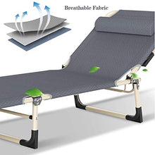 DHHZRKJ Chaise Longue per Esterni, Poltrona reclinabile Traspirante con Cuscino e 4 Posizioni Regolabili, Sedia reclinabile Pieghevole per Patio Esterno sulla Spiaggia