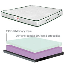 ITALYMATERASSI Materasso Memory foam DETRAIBILE anatomico LISA H17cm, Interno semirigido ANALLERGICO in poliuretano e avvolgente memory, piazza e mezza 120x200 cm