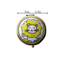 dhcsf Specchio per Il Trucco Portatile Flip Mirror Specchio Pieghevole Trucco Specchio HD Camera da Letto Makeup Specchio (Giallo) Adatto per Ladies Regalo in Ceramica