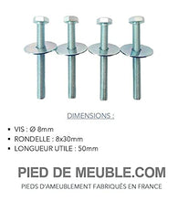 Générique PL150NC30 - Gambe per letto/rete X4, in metallo, diametro 30, altezza: 15 cm, colore: Nero