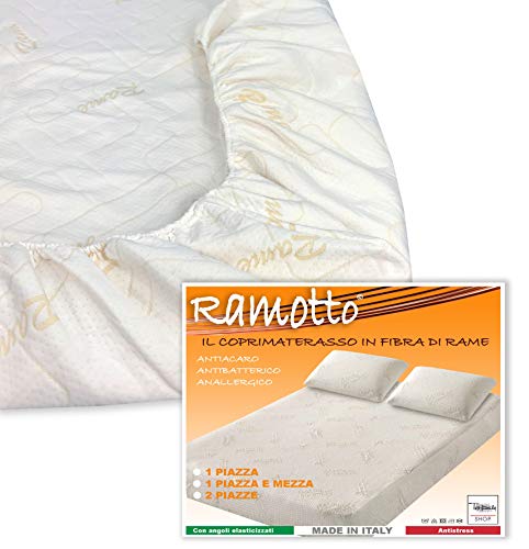 Tex family COPRIMATERASSO RAMOTTO © in Fibra di Rame - 2 PIAZZE