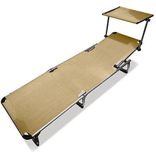 VERDELOOK Lettino Pieghevole Viareggio con Parasole 187x60x30 cm, Ecrù, Giardino Esterni