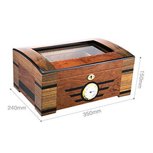 Minmin Cigar Box Legno di Cedro alcoholized idratante Trasparente Tetto apribile Visibile Grande capacità a Due alcoholized Cigar Cabinet, 350x240x150mm Accessori del Sigaro (Size : 350x240x150mm)