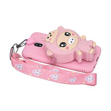 Artfeel Portafoglio Cover per Samsung Galaxy J3 2017/J330,Carino 3D Cartoni Animati Morbido Silicone TPU Custodia con Cerniera Tasca e Cinturino Cordino al Collo Caso,Maiale Rosa