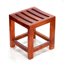Sedia Comoda per Anziani Toon Wood Impermeabile Sgabello per Doccia, Anziano Bagno Anti Corrosivo Sgabello, Domestico Sgabello Quadrato, Legno Massiccio Panchina per Scarpe