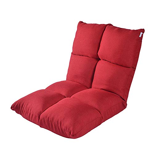 JIE KE Sedia Pieghevole da Terra Regolabile a 6 Posizioni con Supporto per la Schiena, Ideale per Giocare ai Videogiochi/Ascoltare Musica/Leggere Comodo Divano (Colore : Red)