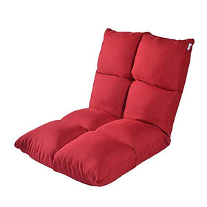 JIE KE Sedia Pieghevole da Terra Regolabile a 6 Posizioni con Supporto per la Schiena, Ideale per Giocare ai Videogiochi/Ascoltare Musica/Leggere Comodo Divano (Colore : Red)