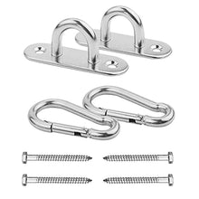 Amaca Ganci Appesi Kit Swing Appendini Heavy Duty in Acciaio Inox per I Set in Legno Altalena con Pneumatico Girevole Sedile Trapeze Yoga Argento