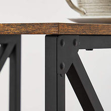 VASAGLE Tavolino, Comodino con Struttura ad X in Acciaio e Ripiano Inferiore, Stile Farmhouse Industriale, 40 x 40 x 50 cm, Marrone Vintage e Nero LET277B01