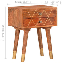 vidaXL Legno Massello di Mango Comodino Tavolino da Notte Armadietto per Letto Mobiletto per Camera da Letto Arredamento 40x30x58 cm