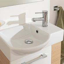 Fackelmann – Set di mobili da Bagno Como Ospiti WC 3 Pezzi 45 cm Bianco con mobiletto da Bagno & Ceramica Bacino & LED Specchio Element