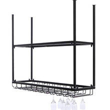 YWYW Portabottiglie Retro Industriale Wind Bar Ristorante Hanging Cup Rack Bar Decorato Wine Rack Wine Glass Frame Hanging Cup Holder (Dimensioni: L90 * W35 * H80cm)