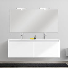 Bagno Italia Mobile arredo bagno Yang 120 cm sospeso 2 cassettoni in 3 colori doppio lavabo mineralmarmo in MDF arredi I