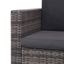 Kshzmoto Pratico Divano Doppio per Esterni, Divano a Due posti da Giardino Grigio e Grigio Scuro 123 x 65 x 72 cm (L x P x A) -con 1 Sgabello e 5 Cuscini