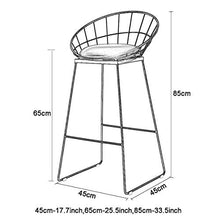 LAMXF Sgabelli da Bar Moderni in Metallo, sgabelli da Pub da Cucina, sgabelli da Bar, Sedile in Pelle PU, Altezza Seduta 65 cm, Max. Caricare 200 kg