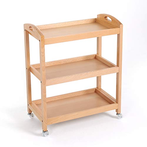 LYM &ripiano di stoccaggio Scaffale Domestico in Legno massello Mobile Soggiorno Camera da Letto Storage Rack Cucina Landing Storage Shelf Trolley Scaffale di Finitura
