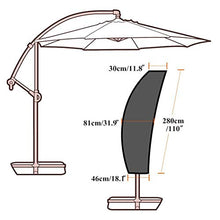 WENMWombrello, copertura per ombrelloni da giardino, copertura impermeabile e resistente, copertura per mobili da mercato, adatto per 9ft-13ft, 280 x 30 x 81 x 45 cm., L