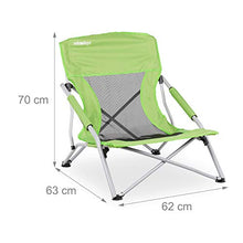 relaxdays, Verde Sdraio, Sedia da Pesca Pieghevole, Custodia, Campeggio Giardino e Spiaggia 70x62x63cm