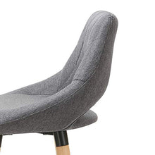 WOLTU Sgabello da Bar per Cucina Ristorante con Poggiapiedi Gambe in Legno Massello, Tessuto di Lino Grigio Scuro BH111dgr-1