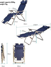 Sedie reclinabili leggere a gravità zero Sedia blu pieghevole e reclinabile Lettino relax Sedia sdraio regolabile, sdraio sdraio Lettino reclinabile per spiaggia, patio, giardino, campeggio all'aperto