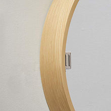 XM-MIRROR Specchio da Bagno Rotondo con mobiletto, Bagno con Armadio a Muro, Specchio per Il Trucco, armadietto dei medicinali con Struttura in Legno a Chiusura lenta a 3 Livelli,Wood Color,70cm