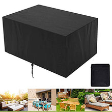 Copertura Impermeabile per Mobili da Giardino, Copertura Tavolo Esterno 420D in Tessuto Oxford Resistente, Copertura Rettangolare Antivento e Anti-Uv