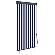 FAMIROSA Tenda a Rullo per Esterni 100x250 cm Blu e Bianca