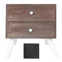 Comodino in legno, stile retrò, comodino in legno camera da letto, comodino con 2 cassetti, tavolino laterale per divano per soggiorno , 43 x 35 x 49,5 cm