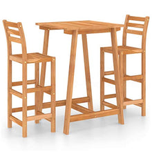 FAMIROSA Set da Bar da Giardino 3 pz in Legno Massello di Acacia