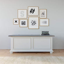 Homemania 1001_PF Cassapanca Acanto, Bianco, Grigio in Legno, 120 x 42 x 50 cm